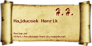 Hajducsek Henrik névjegykártya