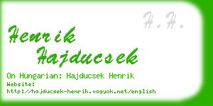 henrik hajducsek business card